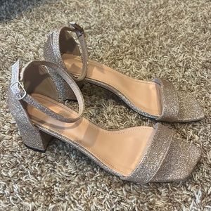 SHEIN Rose Good Glitter Strap Heels